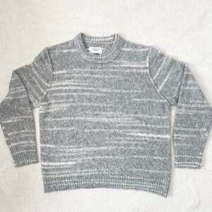 American Eagle Soft Ribbed Knit Striped Sweater Womens M Grey‎
